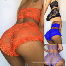 2020 Wholesale Sexy Mature Women 2 Piece Underwear Sets Erotic Lace Lingeries Sexy Hot Transparent